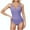 Purple-1, variant on Virmaxy Women's High-Waist Compression Swimsuit Fashion Cross-Back Tummy Control Tankini Swimwear for Surf Training Beach Vacations Blue-1 L