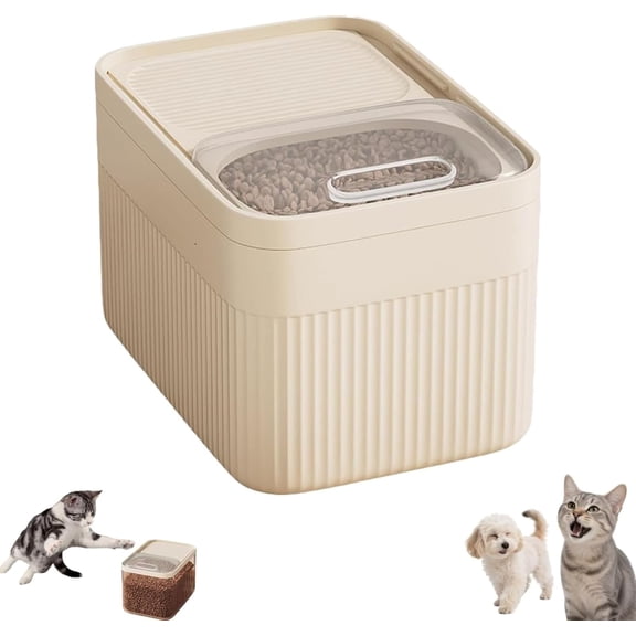 2026 High-Capacity Pet Food Container, Airtight Dog Food Storage Container with Locking Lid & Measuring Cup, Durable Pet Food Storage Bin for Dog Cat Bird Food, Up to 30 lbs