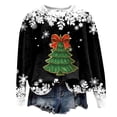 thumbnail image 7 of Towmus Womens Casual Long Sleeve Merry Christmas Crewneck Sweatshirt Christmas Tree Bright Graphic Pullover Tops, 7 of 7