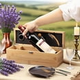 thumbnail image 2 of Wine Gift Box Set with Opener Accessories, Single Wooden Wine Box, Light Brown, 14.2 x 4.3 x 4.7 in / 36 x 11 x 12 cm, Solid Wood Wine Presentation Box for Standard Bottles, 2 of 5