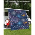 thumbnail image 3 of 4th of July RV Awning Sun Shade Screen 9'X7' Red White Blue Fireworks Mesh Sunscreen Patriotic Bloom Awning Shade Screen with Zipper UV Blocker Completed Kits Outdoor Canopy for RV Motorhome Camper, 3 of 7