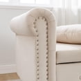 thumbnail image 4 of Beige Velvet Chaise Lounger with Storage for Bedroom & Living Room - Modern Upholstered Lounge Chair, 4 of 7