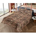 thumbnail image 4 of Ambesonne Floral Boho Fitted & Flat Sheet with Sham 3 Pcs Set, Innocent Flowers Art, Twin, Pale Peach Dark Coral, 4 of 5