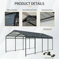 thumbnail image 3 of CarButler 12x21ft Metal Heavy Duty Carport Outdoor Canopy Large Garage with Galvanized Steel Roof and Frame for Driveway Car,Truck, 3 of 8