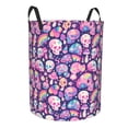 thumbnail image 2 of Daiia cartoon rainbow Skull Round Laundry Basket with Handles Thickened Waterproof Circular hamper,Dirty Clothes Storage Basket for Bedroom,Bathroom,College Dorm-Medium, 2 of 8