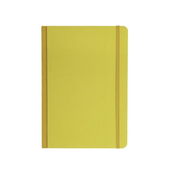 Fabriano Ecoqua Plus Fabric-Bound Notebook, 5.8" x 8.3", A5, Lined, Yellow