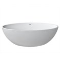 thumbnail image 4 of Anzzi 5.5 ft. Hangiri Series Solid Surface Center Drain Freestanding Bathtub, Matte White, 4 of 5