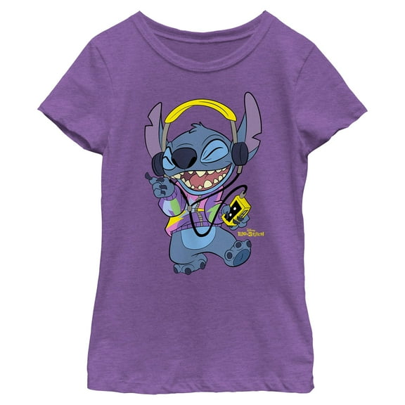 Girls Lilo & Stitch Cool Headphones Stitch T Shirt