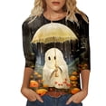 thumbnail image 1 of Haut de sous-Vêtement Thermique pour Femmes Mode Décontractée Imprimé Manches Trois-Quarts Chemise Douce Confortable Chaude Couche de Base, 1 of 5