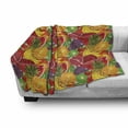 thumbnail image 3 of Colorful Soft Flannel Fleece Blanket, Exotic Tropical Fresh Ripe Juicy Fruits Pineapple Berries Watermelon Grape Orange, Cozy Plush for Indoor and Outdoor Use, 70" x 90", Multicolor, by Ambesonne, 3 of 6