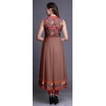 thumbnail image 4 of Bimba Dark Rose Brown Floral Indian Kurtis For Women Solid Readymade Anarkali Dress Printed Indian Kurti Medium, 4 of 6