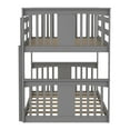 thumbnail image 5 of Cfowner Solid Wood Twin Over Twin Floor Bunk Beds with Ladder and Guard Rail, 5 of 6