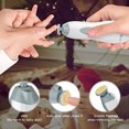 thumbnail image 4 of Lima de uñas para bebés Cortauñas eléctrico Juego de manicura Luz LED Diseño silencioso Seguro para recién nacidos y niños Cuidado de los pies y las uñas 6 cabezales de pulido Funciona con baterías AA, 4 of 4