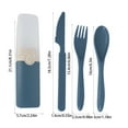 thumbnail image 3 of Vxdvou Eco-Friendly Straw Plastic Cutlery Set, Knife, Fork & Spoon Tableware for Outdoor & School, Lightweight Portable Kitchen Gadgets in Blue, Orange, Green & Yellow, Sustainable Dining, 3 of 6