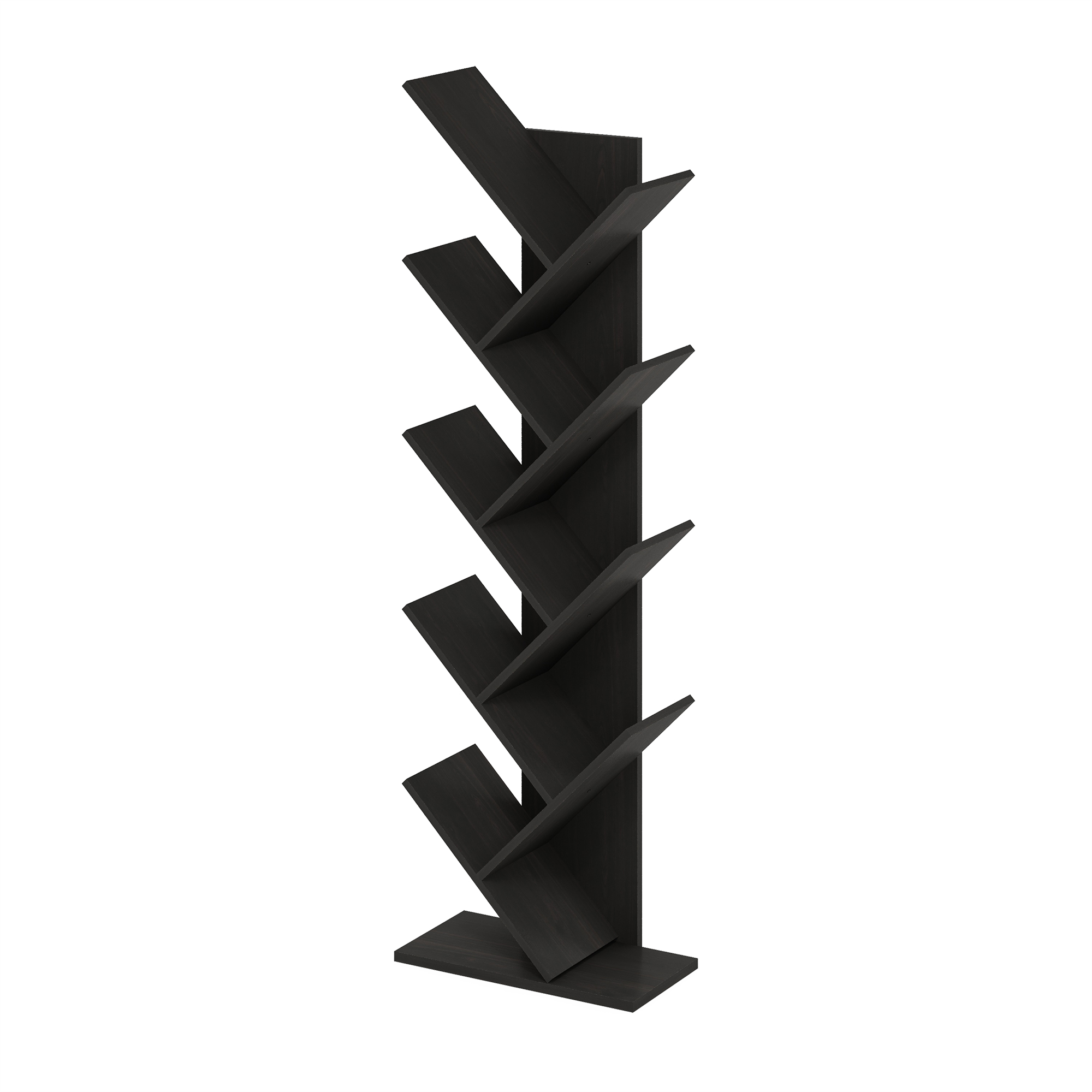 Furinno Tree Bookshelf 9-Tier Floor Standing Tree Bookcase, Espresso - image 5 of 6