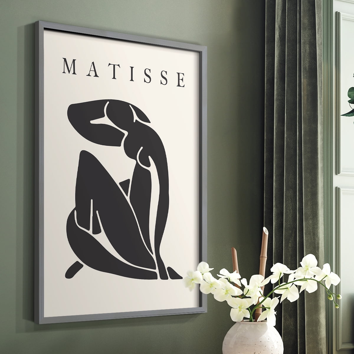 Matisse CCCLXXVI in Gray Solid Wood 22 x 28 Framed Print