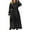 Black, variant on hotojiny Fall Dresses for Women Plus Size Long Sleeve Casual Long Dress V Neck Tie A-Line Flowy Maxi Dresses