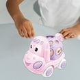 thumbnail image 1 of Juguete de camión de inercia, juguetes educativos de coche de sonajero, camión de sonajero y rollo suave, vehículo de empuje y marcha para niños de 3 Rosa, 1 of 8