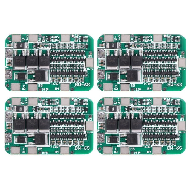 Placa de protección de cargador PCB 4X 6S 15A 24V para módulo de batería de litio de 6 celdas 18650 Li-Ion, kit de bricolaje