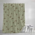 thumbnail image 3 of Shower Curtains for Bathroom, Sage Green Floral Waterproof Fabric Shower Curtain, Vintage Spring Botanical Flowers Decorative Bathroom Curtain for Bathtub, 66"x72", No Hooks Included, 3 of 9