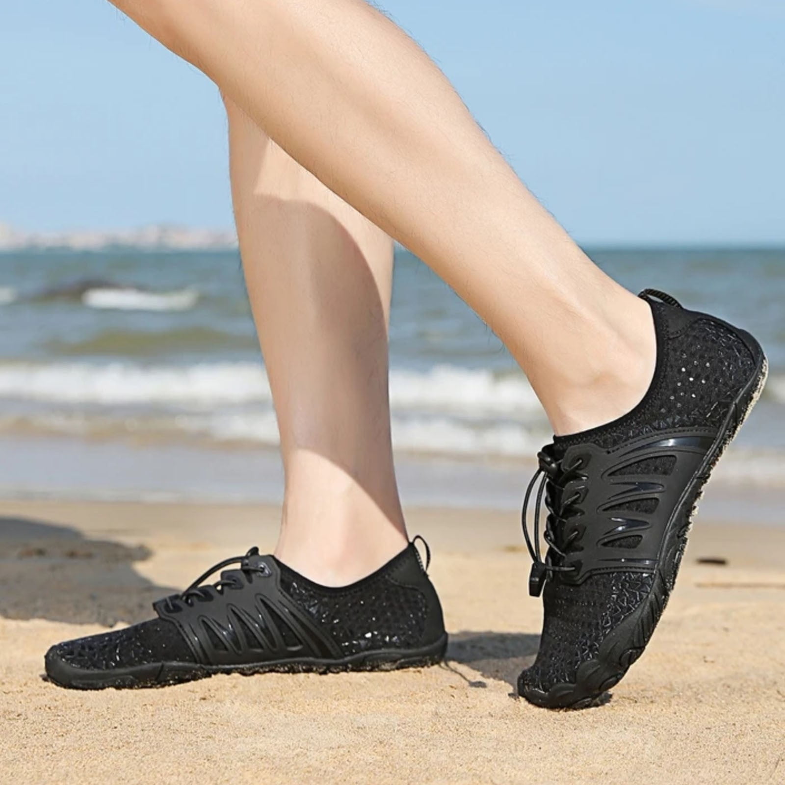 Mepaouo Water Shoes for Women Men Breathable Quick-Dry Barefoot Hiking Athletic Surf Pool Swim Shoes