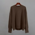 thumbnail image 4 of FAIWAD Women's Knit Ribbed Sweater Round Neck Drop Shoulder Casual Loose Pullover Sweater, 4 of 5