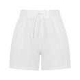 thumbnail image 4 of JINMGG Shorts for Women Clearance $5 Fashion Women's Summer Casual Drawstring Lacing Pocket Solid Color Shorts White M, 4 of 9