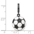 thumbnail image 5 of 925 Sterling Silver Rhodium Plated and Cubic Zirconia 3D Soccer Ball Shaped Pendant, 5 of 6