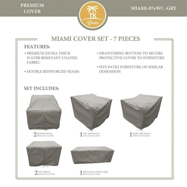 Ensemble de Housse de Protection MIAMI-07e en Gris