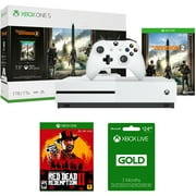 Microsoft Xbox One S Bundle 1 TB Console with Tom Clancy's The Division 2 (234-00872) + Red Dead Redemption 2 For Xbox One & Xbox Live 3 Month Gold Membership