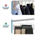 thumbnail image 5 of USTECH 4-Tier Swing Arm Pants Hanger (2 Pack), Space-Saving Closet Organizer with Foam Padded Removable Arms, Durable Alloy Steel Frame with Capped Hooks, 5 of 6
