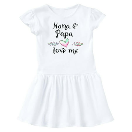

Inktastic Nana and Papa Love Me- Heart Grandchild Gift Baby Girl Dress