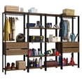 thumbnail image 3 of Madesa Garage Storage Rack with 4 Drawers, Open Shelves and Hanging Spaces 102"L Multiuse Modular Organization Cabinet for Tools - Black/Brown, 3 of 11