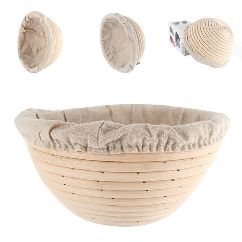 4 size Round Bread Banneton Brotform Dough Rising Rattan Basket Liner Tool vzx 