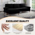 thumbnail image 6 of Aukfa 100" Velvet Sectional Sofa Modular Couch with Chaise for Living Room, Black, 6 of 10