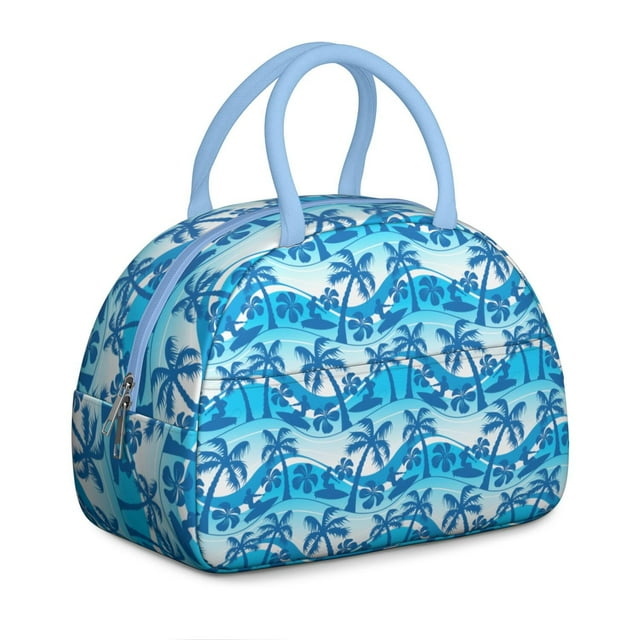 Colorful Exotic Plant Lunch Bag, Reusable Insulated Tote with Tropical Leaf Pattern, Great for Travel, Office, and Outdoor Use