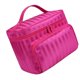 thumbnail image 2 of Neceser de viaje impermeable de gran capacidad con cremallera y diseño de rayas coreanas (rojo rosa), 2 of 5