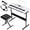 White, variant on HarmonyStrings 61-Key Portable Electric Keyboard Piano with Built In Speakers, LED Screen, Headphones, Microphone, Piano Stand, Music Sheet Stand and Stool White