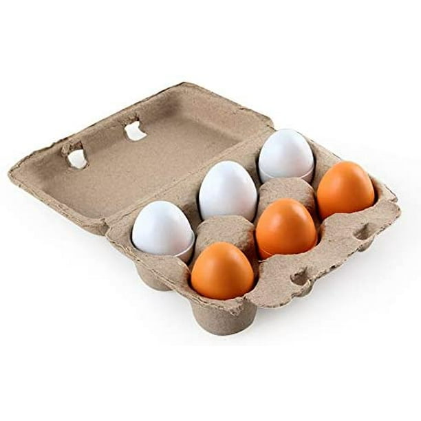6 piezas de huevos de juguete de madera liwang huevos de Pascua realistas