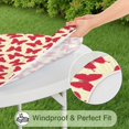 thumbnail image 5 of Red Butterfly Red Silhouette Pattern Round Fitted Tablecloth with Elastic Edge,Dining Table Cover Waterproof,Outdoor Round Tablecloth for Camping,Dining,Indoor and Outdoor, 5 of 7