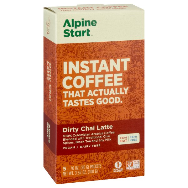 Alpine Start Dirty Chai Latte Instant Coffee, 5 sticks