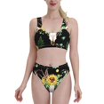 thumbnail image 2 of Picia Women's High Waisted Bikini Scoop Neck Swimsuit Two Pieces Bathing Suit-Large, 2 of 8
