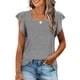 thumbnail image 2 of Tops de cuello cuadrado para mujer, camiseta de manga corta con volantes, blusas tipo túnica de verano holgadas OAVQHLG3B Store  lin121212, 2 of 4