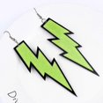 thumbnail image 1 of Pendientes colgantes de neón Acrílico Yashi 6 colores mujer aretes largos forma de rayo verde fluorescente retro exagerado, 1 of 5