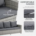 thumbnail image 4 of Light Grey 6-Piece Rattan Patio Furniture Set - Outdoor Sofa, Armchairs & Table for Living Room, Deck & Garden – Durable PE Wicker & Aluminum Frame, 4 of 7