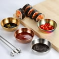 thumbnail image 2 of Yuedong 4pcs Sauce Dish Appetizer Serving Tray Stainless Steel Sauce Dishes Spice Plates Kitchen Supplies Plates Spice Dish Plate, 2 of 13