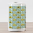 thumbnail image 3 of Yellow Submarine Ceramic Toothbrush Holder, Nautical Design Illustration of a Submarine and Bubbles, Decorative Versatile Countertop for Bathroom, 4.5" X 2.7", Seafoam and Earth Yellow, by Ambesonne, 3 of 4