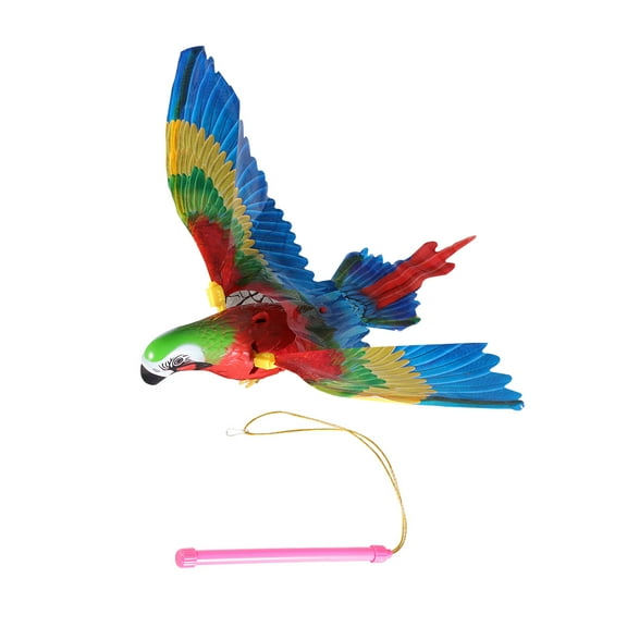 hengzirui Baby Electronic Parrot Toy Flying Sling Hovering Birds Toy with Flashing Sound Gift with Stick No Batteries