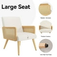 thumbnail image 5 of Hawsaiy Accent Chair with Rattan Arms, Living Room Chairs with Wood Legs, Modern Armchair for Bedroom, Lounge Chair Indoor for Reading Room Kitchen and Dining Room,Beige, 5 of 8