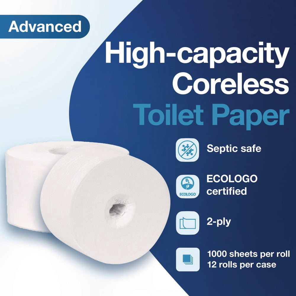 2-Ply Advanced Coreless High Capacity Bath Tissue - White (12 Rolls/Carton)